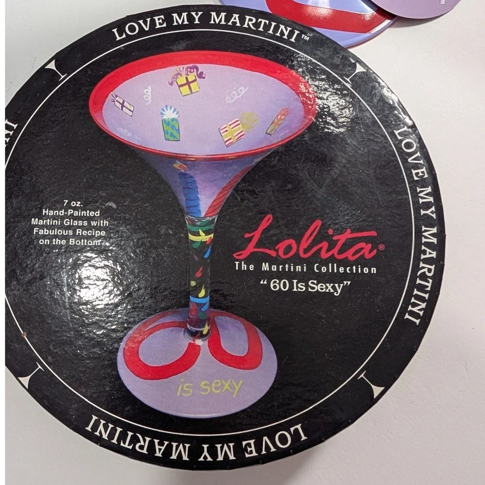 Lolita Love My Martini 60 Is Sexy Hand Painted Birthday Glass With Box 7oz